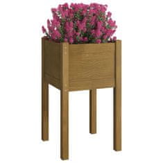Vidaxl Vrtno cvetlično korito medeno rjavo 40x40x70 cm trdna borovina