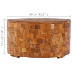 Vidaxl Klubska mizica 60x60x35 cm trdna tikovina