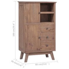 Vidaxl Visoka omarica 60x30x100 cm trdna tikovina