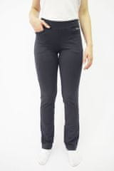 Komfi Ženske dolge bombažne hlače z žepi - srednja debelina materiala, temno siva, 42