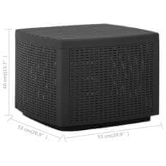 Vidaxl Vrtna miza siva 53x53x40 cm plastika