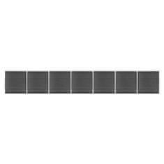 Greatstore Komplet ograjnih panelov WPC 1218x186 cm črn