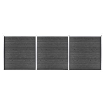 Vidaxl Komplet ograjnih panelov WPC 526x186 cm črn