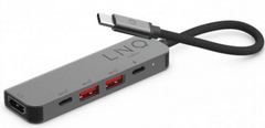 Linq priključna postaja, 5 v 1, USB-C, HDMI 4K 60Hz, 2x USB-C PD 100W, 2x USB 3.2 Gen1 (LQ48014)