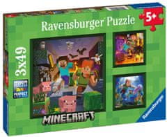 Ravensburger sestavljanka Minecraft Biomes, 3x49 delov