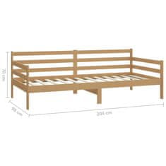 Vidaxl Pasja postelja medeno rjava trdna borovina 90x200 cm