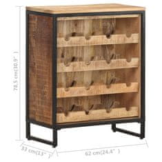 Greatstore Omarica za vino 62x33x78,5 cm robusten mangov les