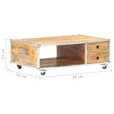 Vidaxl Klubska mizica 89x59x33 cm trden robusten mangov les
