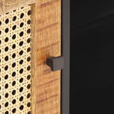 Vidaxl TV omarica 90x30x40 cm robusten mangov les in naravni trst