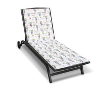 Blazina za ležalnik na plaži - prevleka na zadrgo - 55x195 cm - Sova