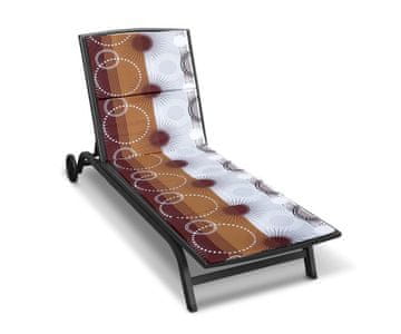 Blazina za ležalnik na plaži - prevleka na zadrgo - 55x195 cm - Beam brown