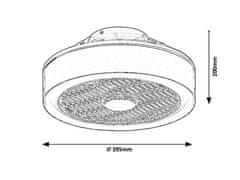 Rabalux 6857 Dalfon LED stropna svetilka z možnostjo zatemnitve in z ventilatorjem LED/30W/230V + DO 3000-6000K