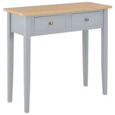 Vidaxl Toaletna konzolna mizica iz lesa 79x30x74 cm siva
