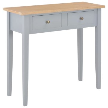Vidaxl Toaletna konzolna mizica iz lesa 79x30x74 cm siva