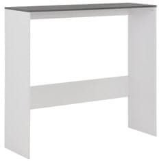 Vidaxl Barska miza z 2 površinama bela in siva 130x40x120 cm