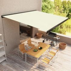 Vidaxl Ročno zložljiva kasetna tenda 500x300 cm krem