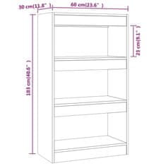 Vidaxl Knjižna omara/pregrada črna 60x30x103 cm iverna plošča