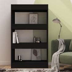 Vidaxl Knjižna omara/pregrada črna 60x30x103 cm iverna plošča
