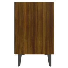 Greatstore Nočna omarica z lesenimi nogami rjav hrast 40x30x50 cm