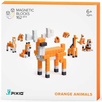 PIXIO Orange Animals gradbeni komplet, magnetni