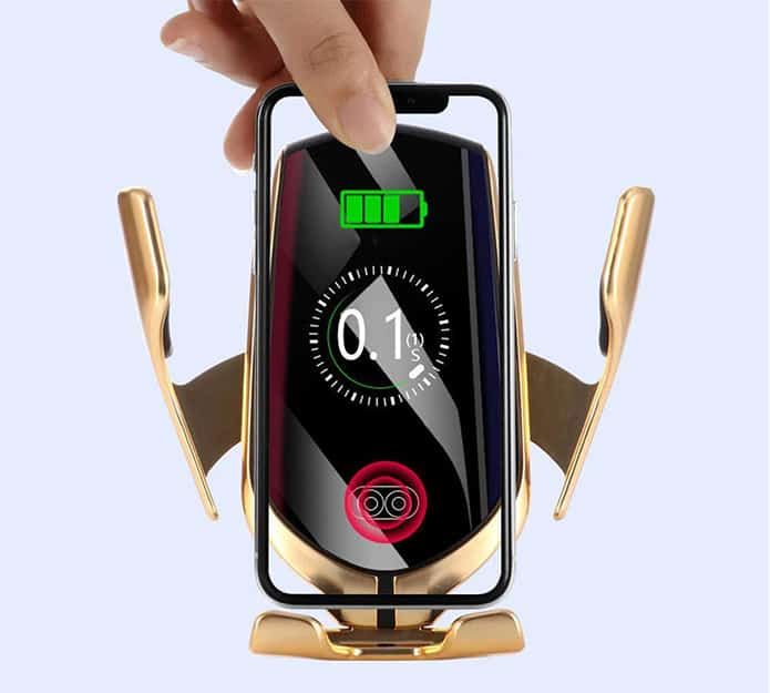 Netscroll Brezžična polnilna postaja za mobilni telefon,ideja za darilo, CarChargeDeluxe