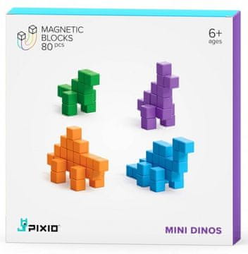 PIXIO Mini Dinos gradbeni komplet, magnetni