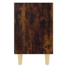 Greatstore 2 nočni omarici, lesene noge, dimljen hrast, 40x30x50 cm