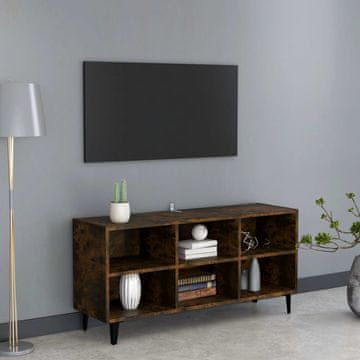 Vidaxl vidaXL TV omarica, kovinske noge, dimljen hrast, 103,5 x 30 x 50 cm