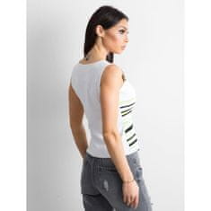 Factoryprice Ženska črtasta majica LINES v beli in zeleni barvi AT-TP-5038.28P_312454 one___size___S-M