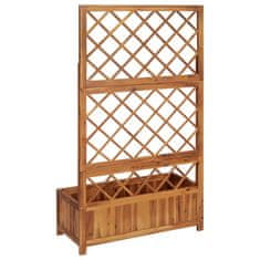 Vidaxl Visoka greda z oporno mrežo 85x38x150 cm trden akacijev les