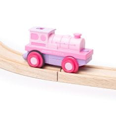 Bigjigs Rail Električna lokomotiva Strong Pink