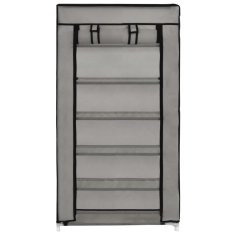 Vidaxl Omarica za čevlje s pokrivalom blago 58x28x106 cm siva