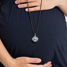 Těhotenská rolnička Ženska ogrlica modri kovinski zvonec Message K10PMM18
