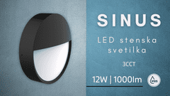 SINUS LED stenska svetilka 12W 1000lm IP65 CCT