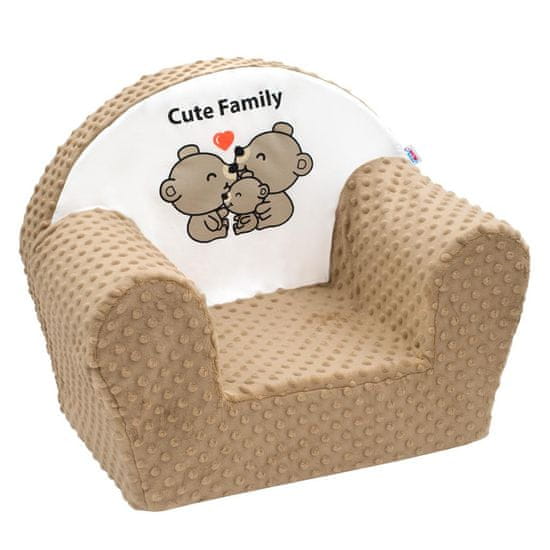 NEW BABY Otroški stol iz minkyja, Cute Family, barva kapučino