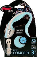 Flexi Povodec New Comfort Tape XS svetlo modra 3m