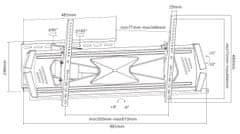 nosilec za televizor z diagonalo 37 - 70, nastavljiv, črn (MTM3090FM)