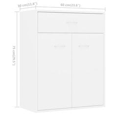 Vidaxl Komoda bela 60x30x75 cm iverna plošča