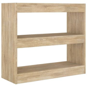Vidaxl Knjižna omara/pregrada sonoma hrast 80x30x72 cm iverna plošča