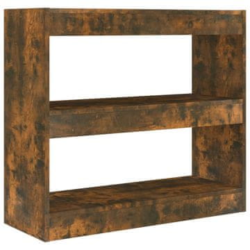 Vidaxl Knjižna omara/pregrada dimljeni hrast 80x30x72 cm iverna plošča