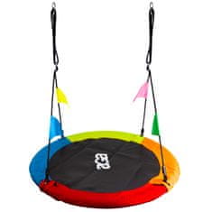 Aga Viseči gugalni obroč 120 cm Štiribarvni z zastavami