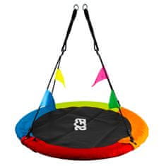 Aga Viseči gugalni obroč 120 cm Štiribarvni z zastavami