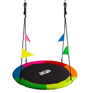 Aga Viseči gugalni obroč 120 cm Šestbarvni z zastavicami