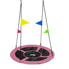 Aga Viseči gugalni obroč 120 cm Roza z zastavicami
