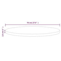 Vidaxl Mizna plošča bela Ø70x2,5 cm trdna borovina
