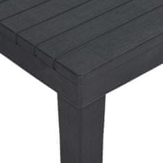 Vidaxl Vrtna miza 150x90x72 cm PP antracitna