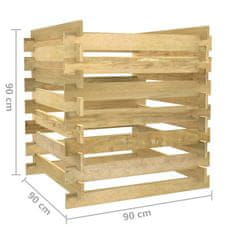 Vidaxl Vrtni kompostnik iz letvic 90x90x90 cm impregnirana borovina