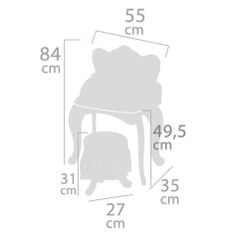 55534A mizica z ogledalom in lesenim stolčkom Magic Maria 2022, toaletna, lesena