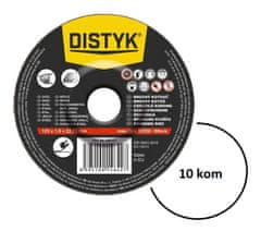 DISTYK Brusna plošča za kovino/inox 115x6.0x22.23mm 10 kosov