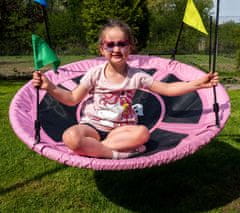 Aga Viseči gugalni obroč 120 cm Roza z zastavicami